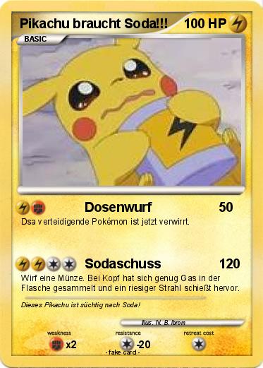 Pokemon Pikachu braucht Soda!!!