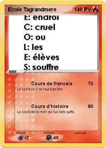 Pokemon Ecole Tagrandmere
