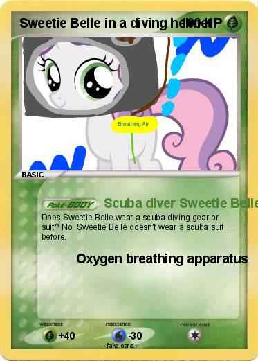 Pokemon Sweetie Belle in a diving helmet