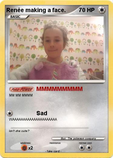 Pokemon Renèe making a face.
