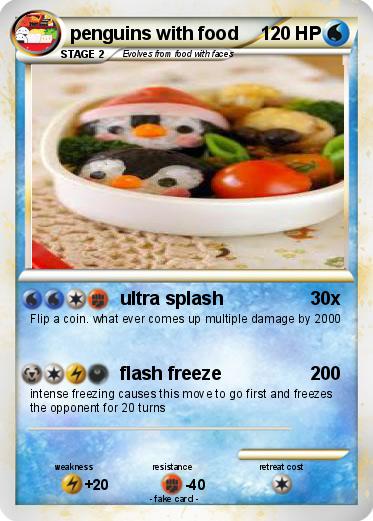 Pokemon penguins with food