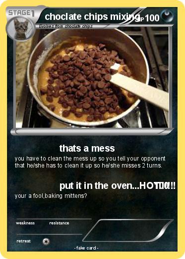 Pokemon choclate chips mixing