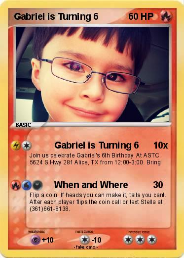 Pokemon Gabriel is Turning 6