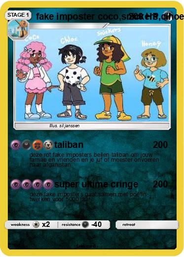 Pokemon fake imposter coco,snickers,clhoe and honey