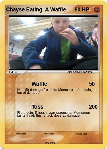 Pokemon Chayse Eating  A Waffle