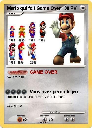 Pokemon Mario qui fait Game Over