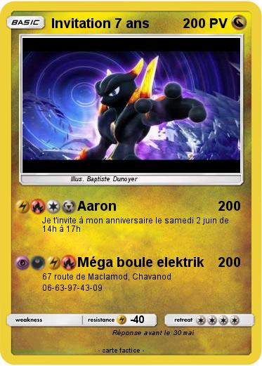 Pokemon Invitation 7 ans