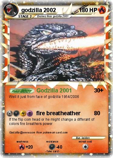 Pokémon godzilla 2002 2002 - Godzilla 2001 - My Pokemon Card