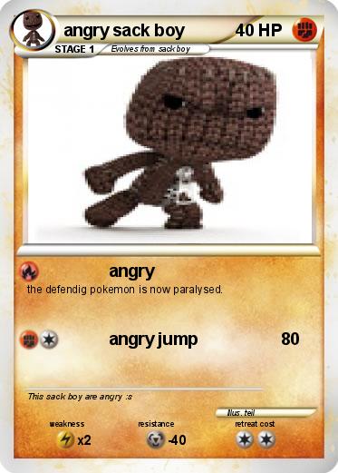 Pokemon angry sack boy