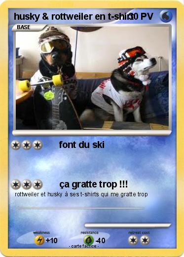 Pokemon husky & rottweiler en t-shirt
