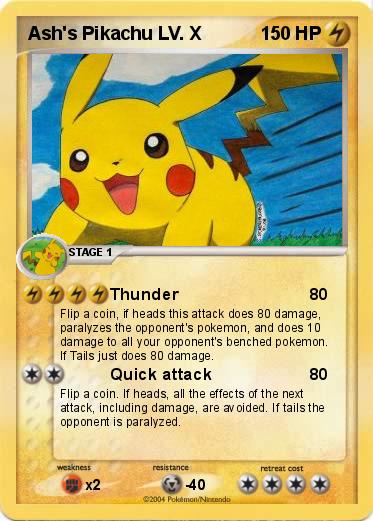 Pokemon Ash's Pikachu LV. X