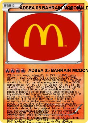 Pokemon ADSEA 05 BAHRAIN MCDONALD'S BAHRAIN IME BAHRAIN