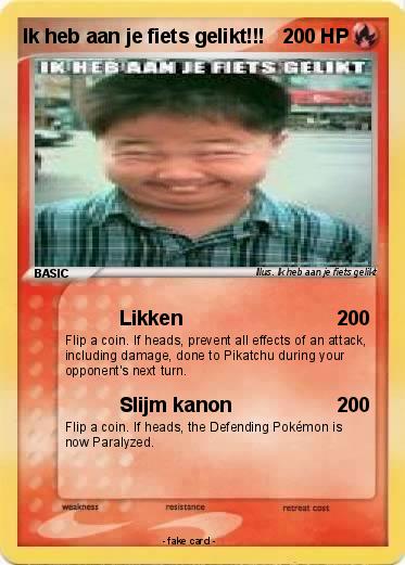 Pokemon Ik heb aan je fiets gelikt!!!
