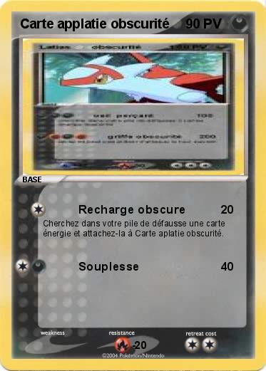 Pokemon Carte applatie obscurité