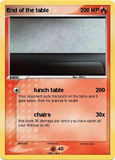 Pokemon End of the table