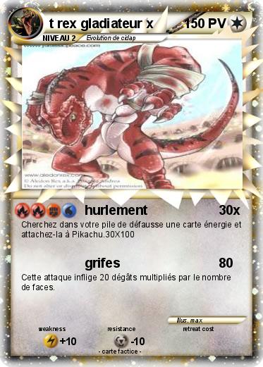 Pokemon t rex gladiateur x