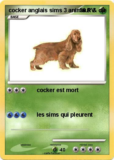 Pokemon cocker anglais sims 3 animaux & cie