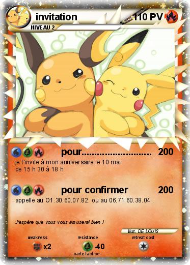 Pokemon invitation