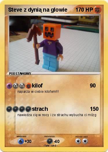 Pokemon Steve z dynią na głowie