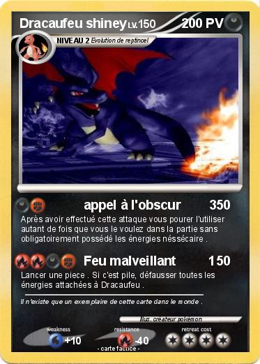 Pokemon Dracaufeu shiney