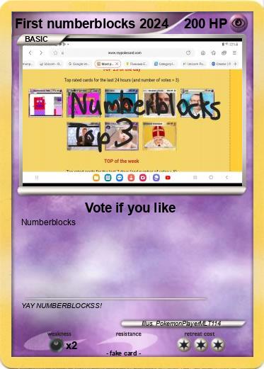 Pokemon First numberblocks 2024