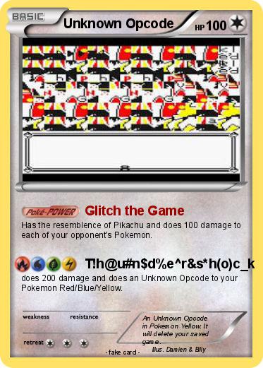 Pokemon Unknown Opcode