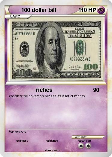 Pokemon 100 doller bill