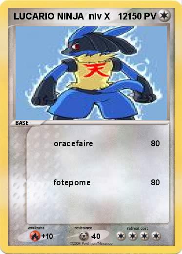 Pokemon LUCARIO NINJA  niv X   12