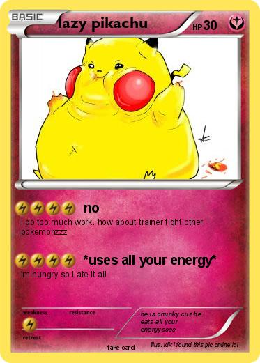Pokemon lazy pikachu