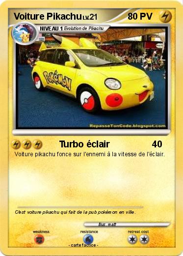 Pokemon Voiture Pikachu