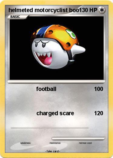 Pokemon helmeted motorcyclist boo