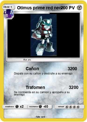 Pokemon Otimus prime red neon