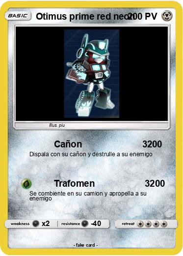 Pokemon Otimus prime red neon
