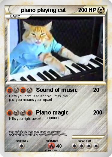 Pokemon piano playing cat