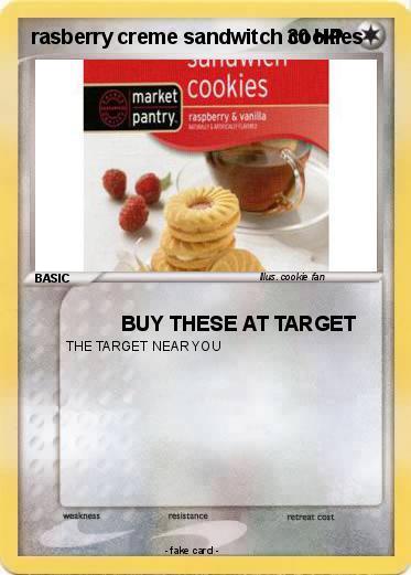 Pokemon rasberry creme sandwitch cookies