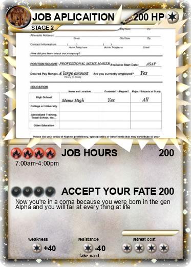 Pokemon JOB APLICAITION