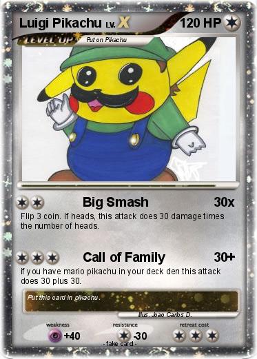 Pokemon Luigi Pikachu