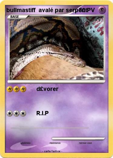Pokemon bullmastiff  avalé par serpent