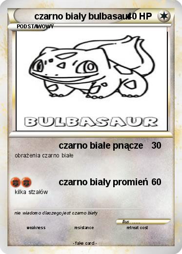 Pokemon czarno biały bulbasaur