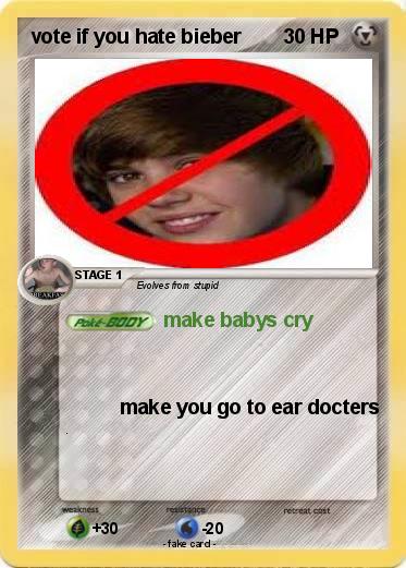 Pokemon vote if you hate bieber