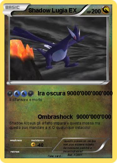 Pokemon Shadow Lugia EX