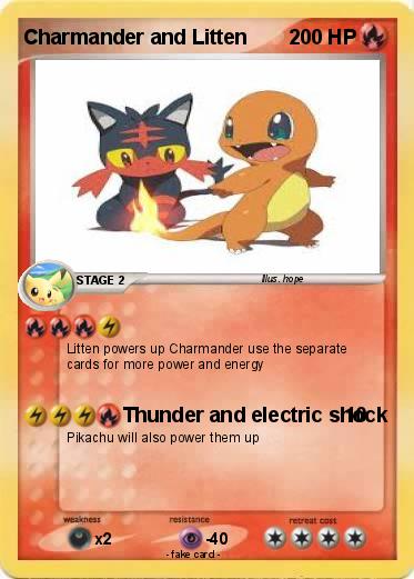 Pokemon Charmander and Litten