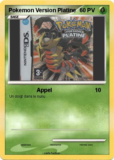Pokemon Pokemon Version Platine