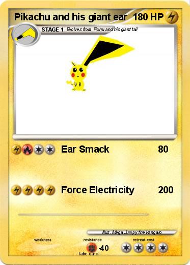 Pokemon Pikachu and his giant ear