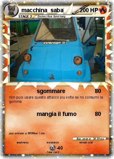 Pokemon macchina  saba