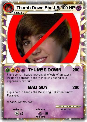 Pokemon Thumb Down For J.B.