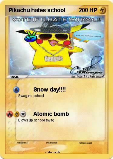 Pokemon Pikachu hates school