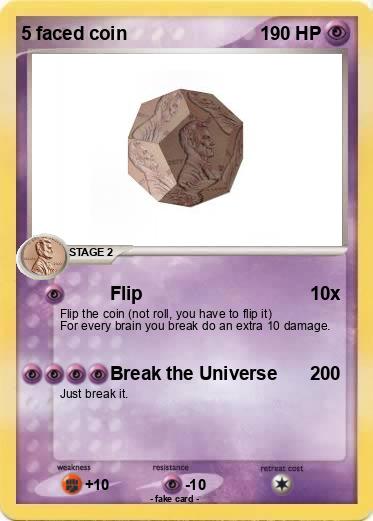 Pokemon 5 faced coin