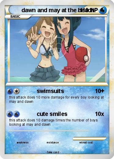 Pokemon dawn and may at the beach