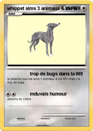 Pokemon whippet sims 3 animaux & cie WII